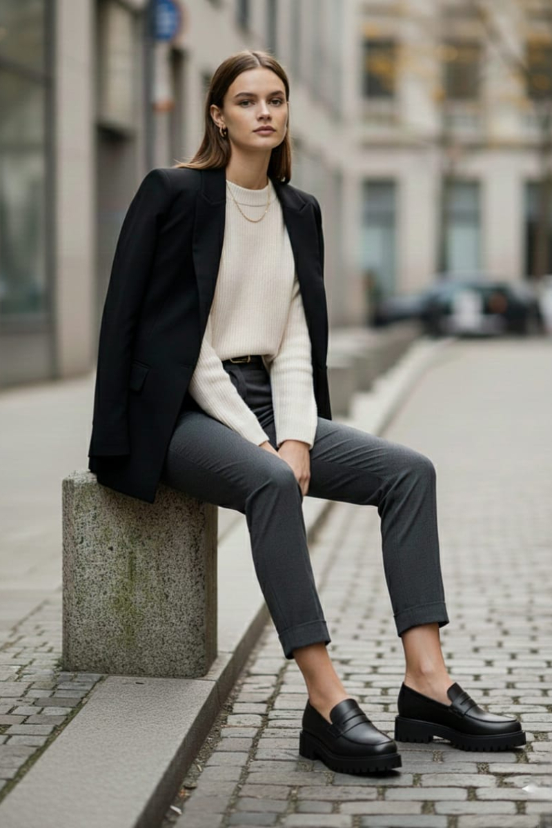 KADIN RAHAT ŞIK LOAFER AYAKKABI 40 - SİYAH