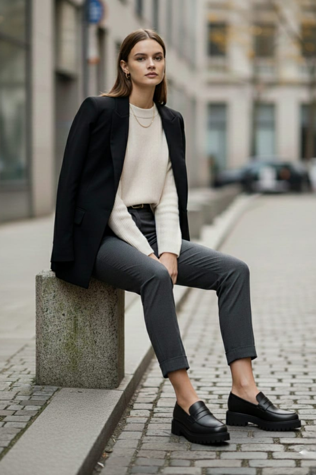 KADIN RAHAT ŞIK LOAFER AYAKKABI 40 - SİYAH