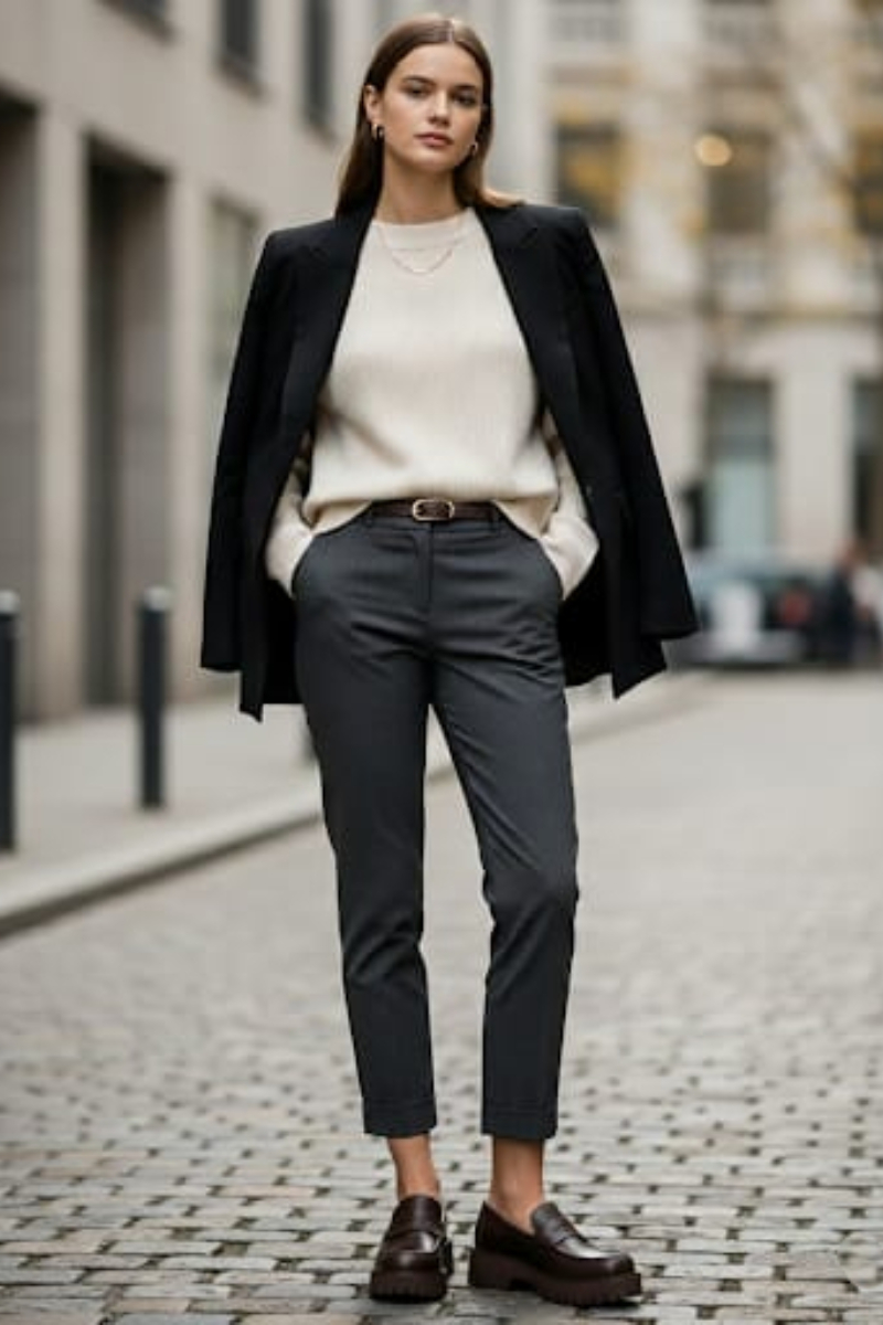 KADIN RAHAT ŞIK LOAFER AYAKKABI 40 - KAHVERENGİ