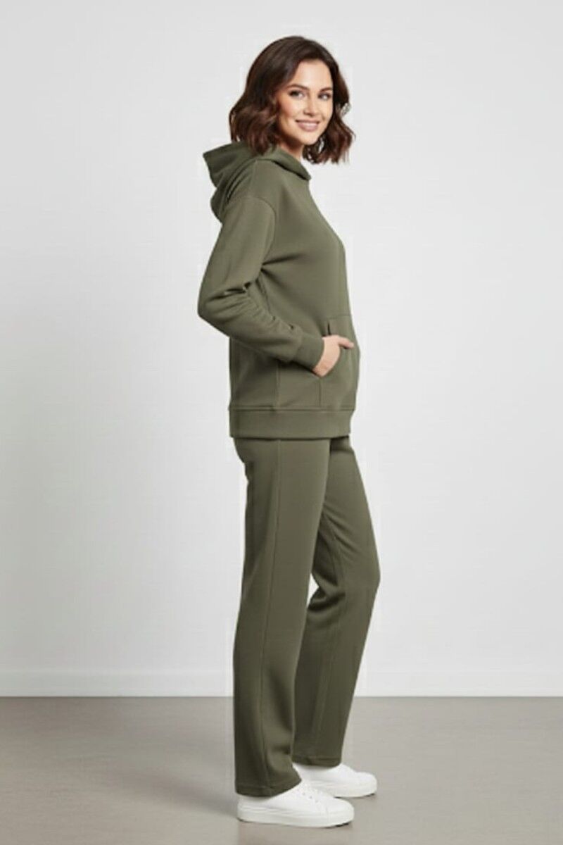 KADIN KAPÜŞONLU ALT ÜST EŞOFMAN TAKIM XL - KOYU YEŞİL
