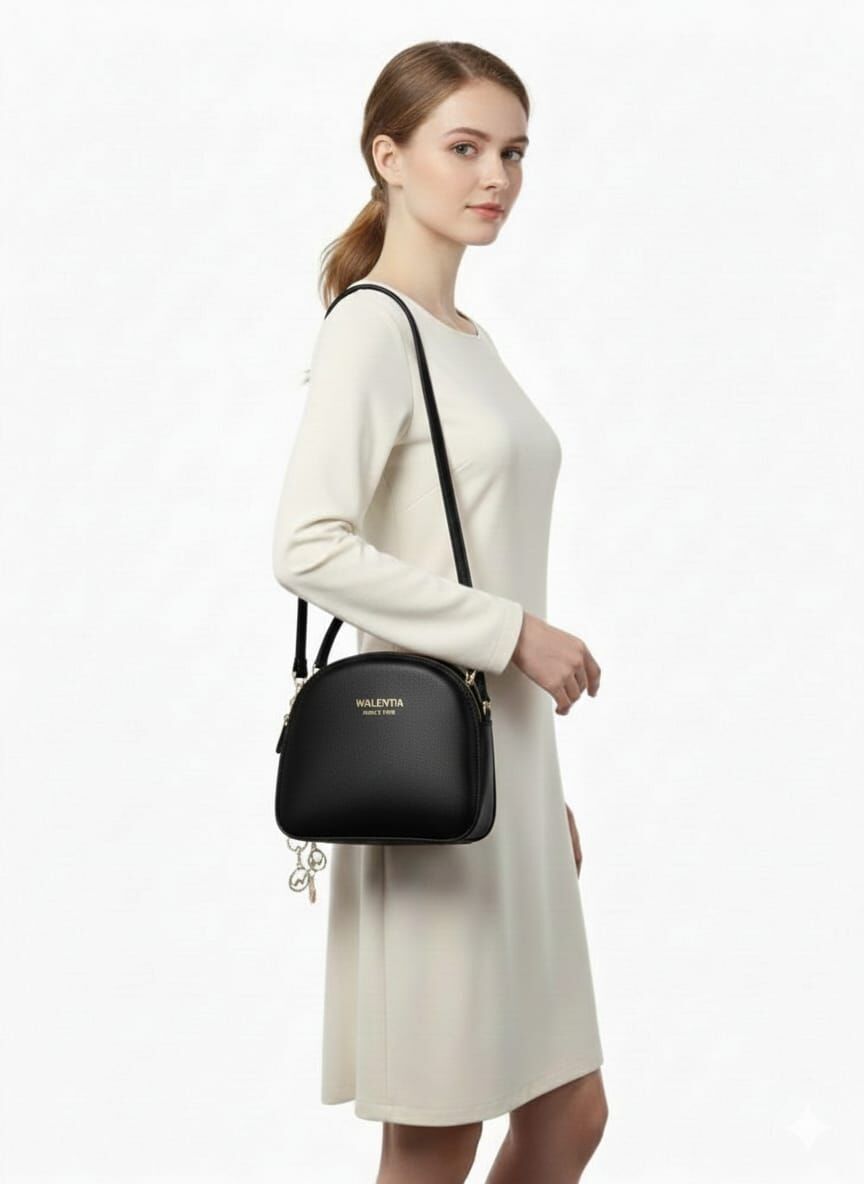 KADIN ÇİFT GÖZLÜ EL VE OMUZ ÇANTASI SİYAH