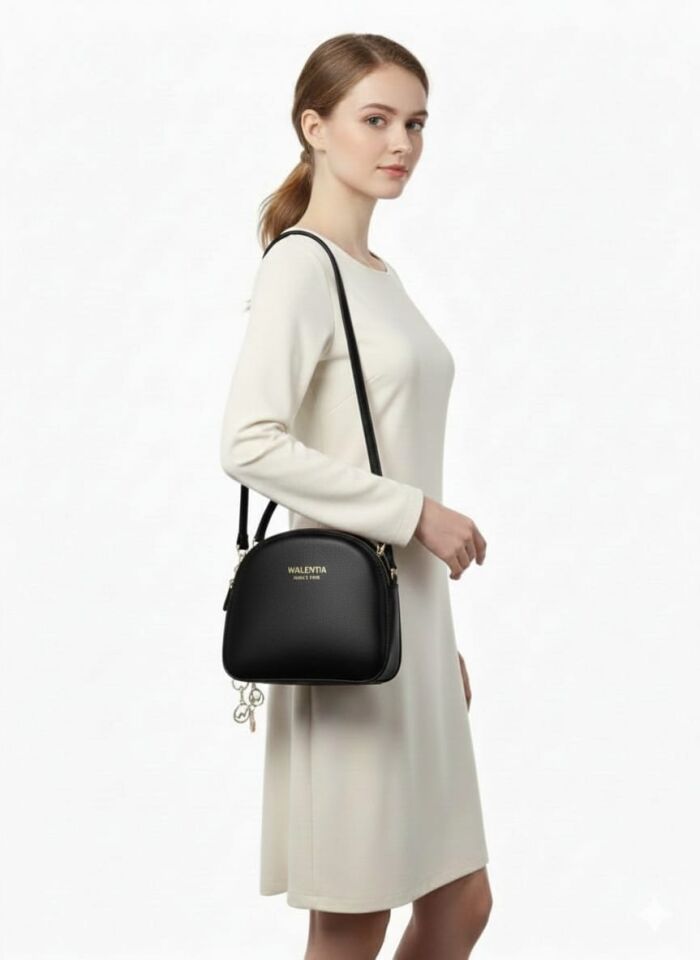 KADIN ÇİFT GÖZLÜ EL VE OMUZ ÇANTASI SİYAH