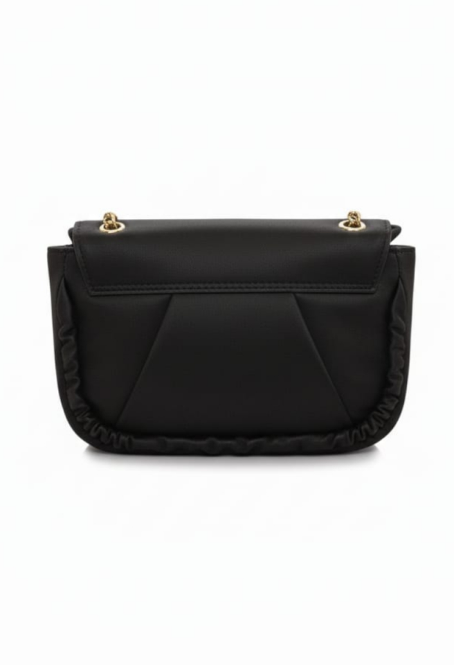 KADIN SARI ZİNCİR DETAYLI ASANSÖR SAPLI ÇANTA SİYAH