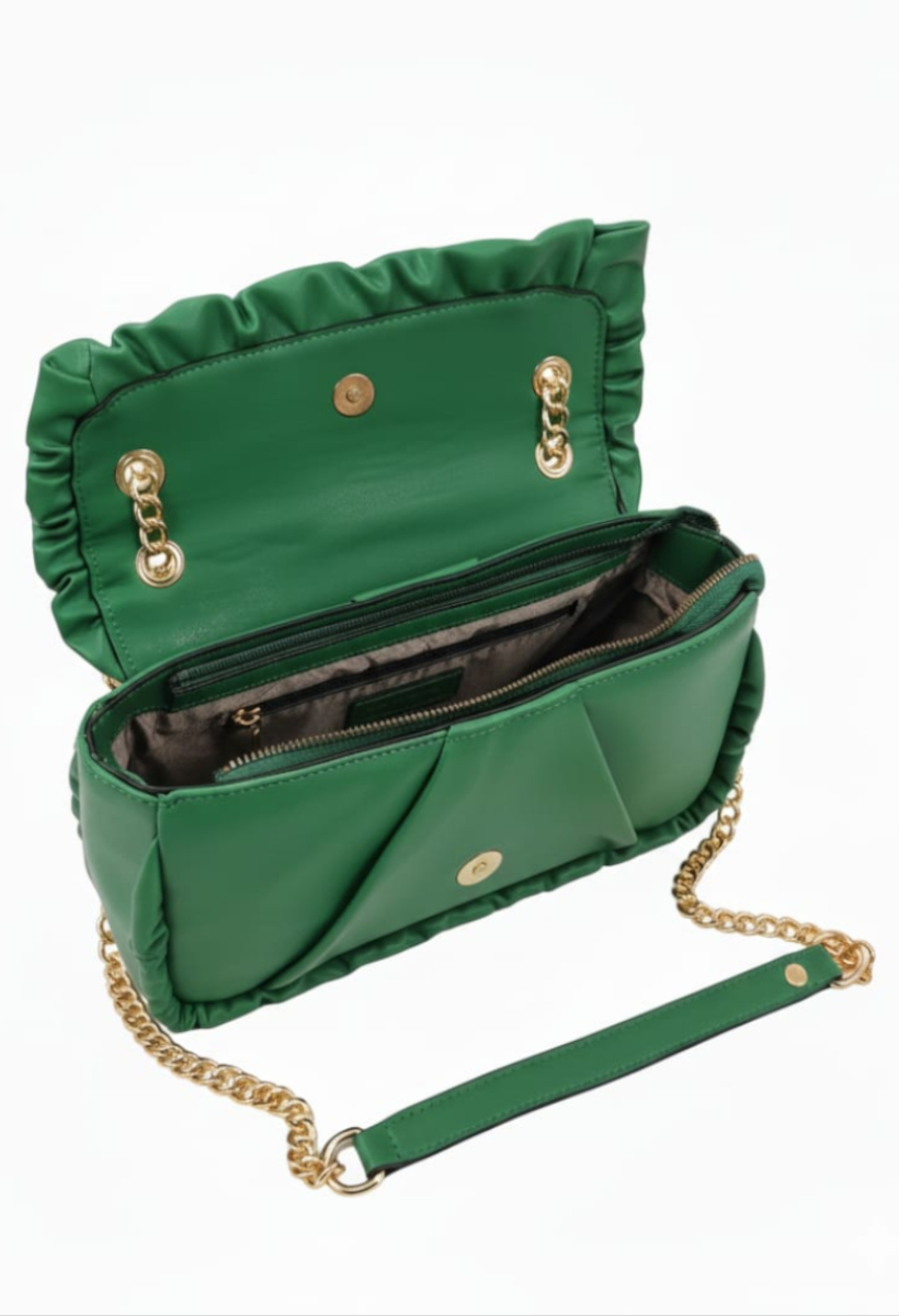 KADIN SARI ZİNCİR DETAYLI ASANSÖR SAPLI ÇANTA YEŞİL