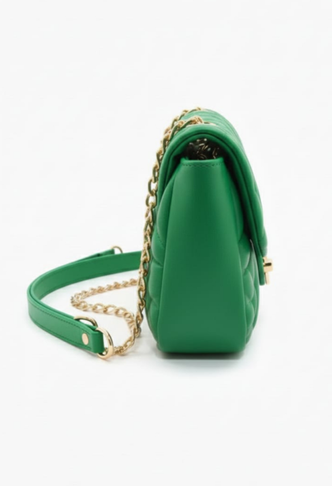 KADIN SARI ZİNCİR DETAYLI ASANSÖR SAPLI ÇANTA YEŞİL