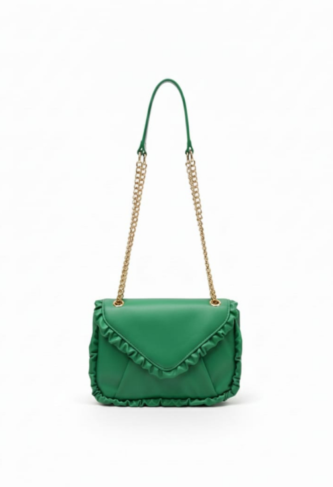 KADIN SARI ZİNCİR DETAYLI ASANSÖR SAPLI ÇANTA YEŞİL