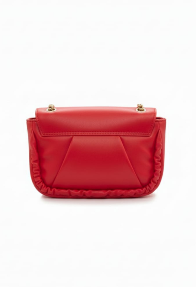 KADIN SARI ZİNCİR DETAYLI ASANSÖR SAPLI ÇANTA KIRMIZI