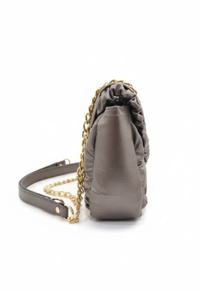 KADIN SARI ZİNCİR DETAYLI ASANSÖR SAPLI ÇANTA ANTRASİT