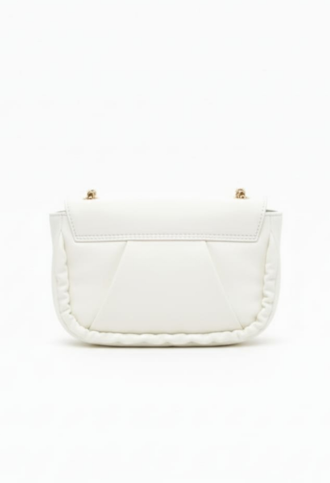 KADIN SARI ZİNCİR DETAYLI ASANSÖR SAPLI ÇANTA BEYAZ