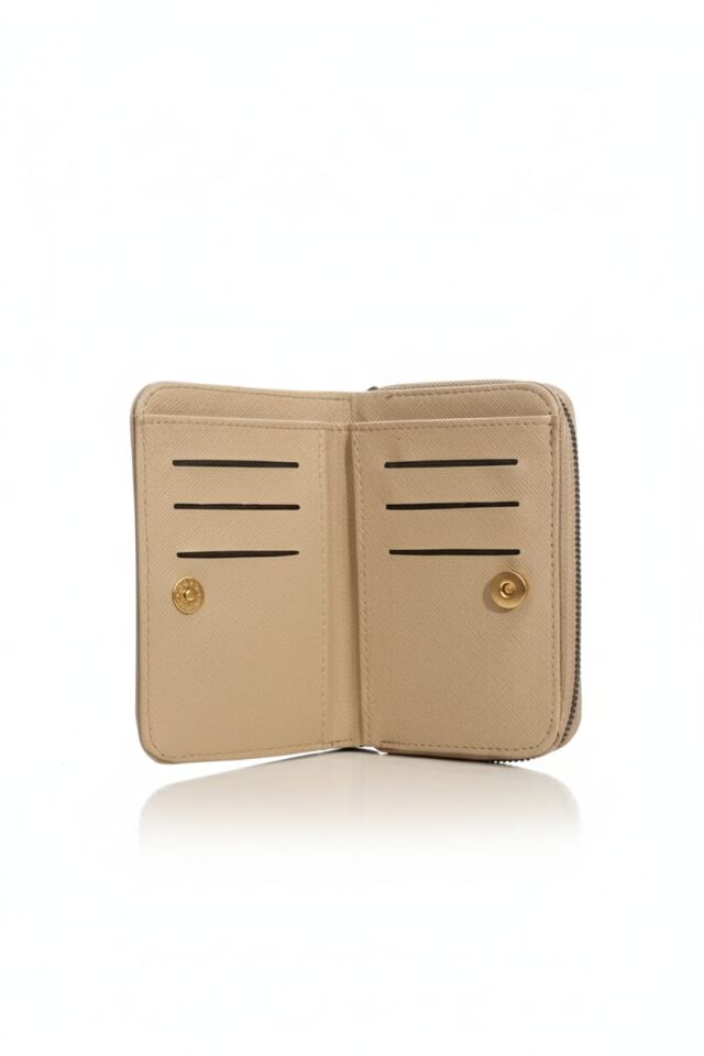 KADIN  AYNA VE KART BÖLMELİ CÜZDAN BEJ