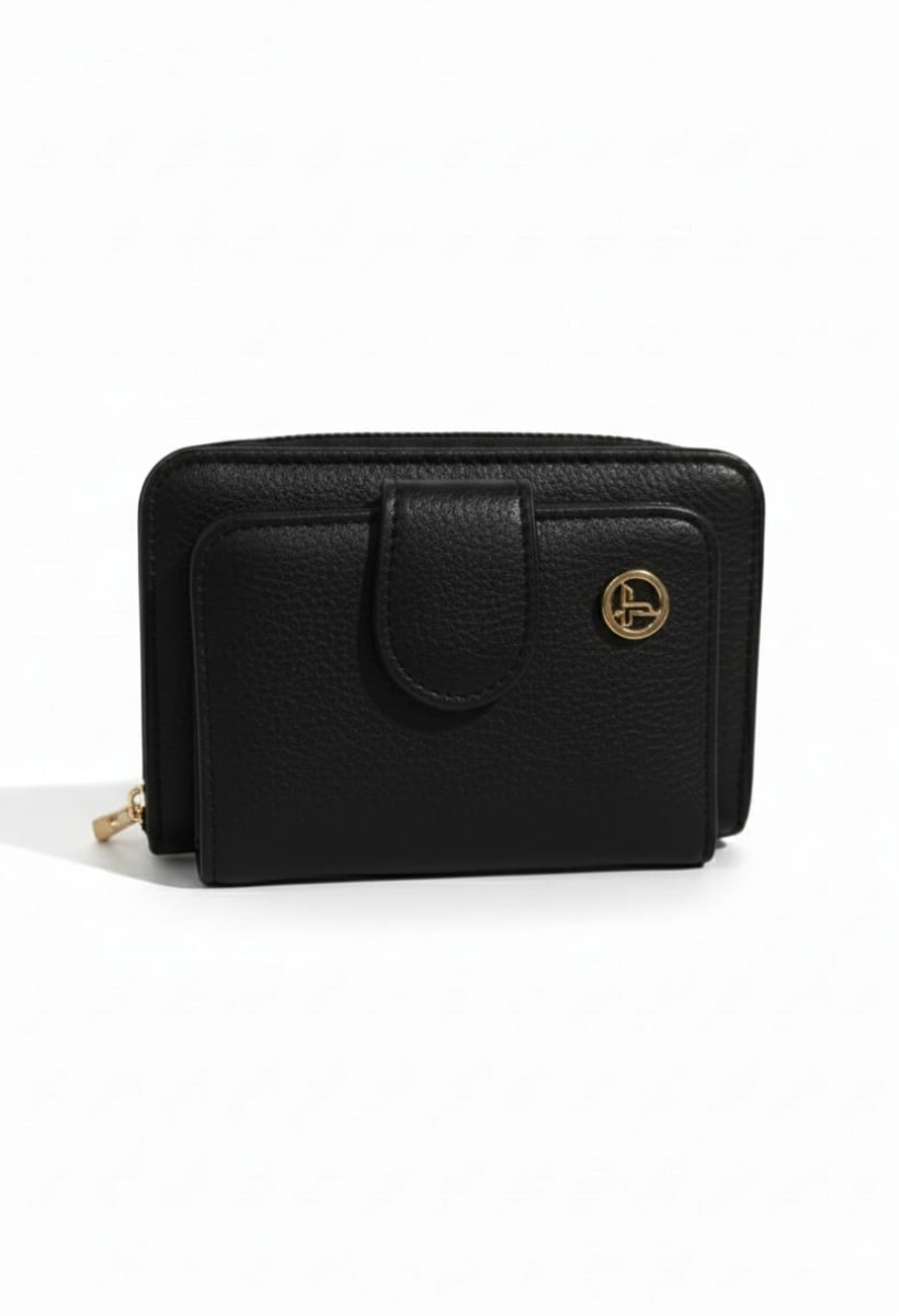 KADIN  AYNA VE KART BÖLMELİ CÜZDAN SİYAH